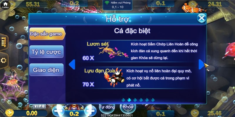Các loại cá đặc biệt trong tiền long đánh cá