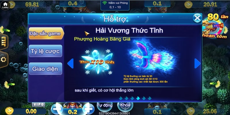Chế độ hải vương thức tỉnh trong tiền long đánh cá